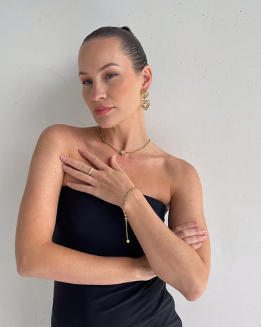 EMPRESS STUDDED BAND RING GOLD - STUDIO JO STORE